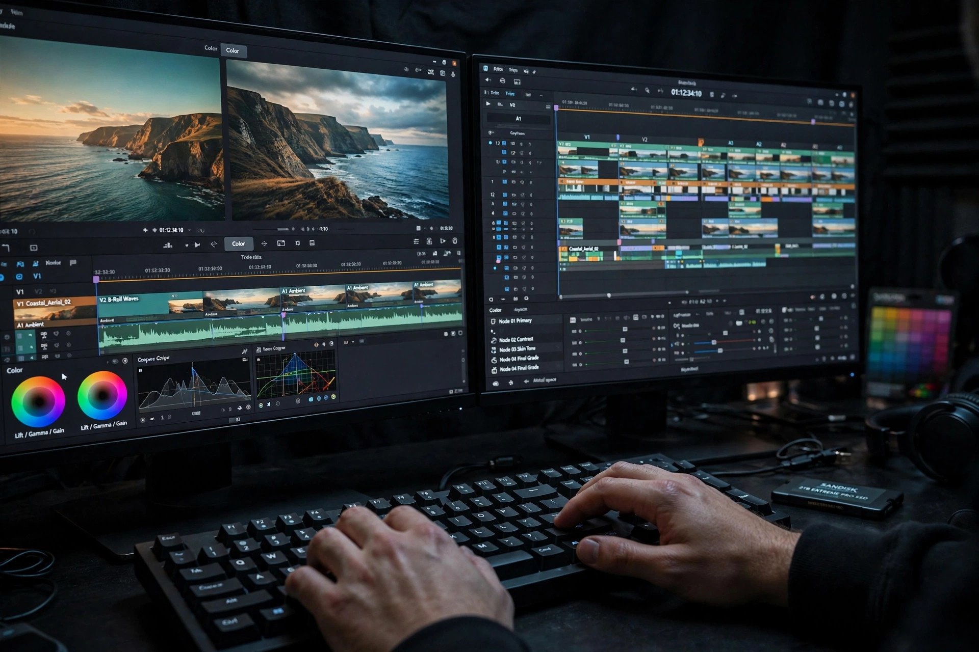 Professional video editing workstation