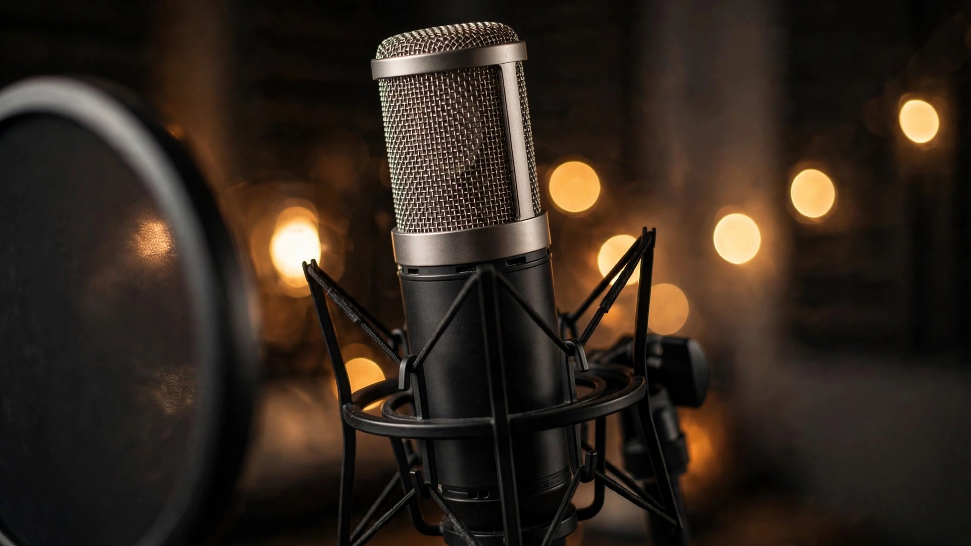 Studio microphone in a recording studio