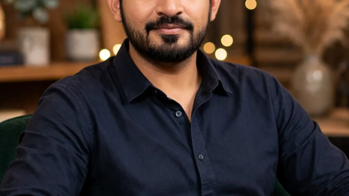 Abdul Mannan in a podcast studio