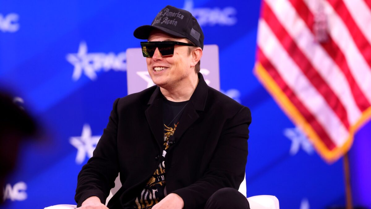 Elon Musk speaking at CPAC 2025
