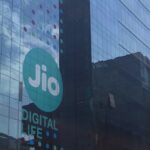 The glass facade of the Jio building in Reliance Corporate Park, Navi Mumbai, with the Jio Digital Life branding. File photo, May 2016.