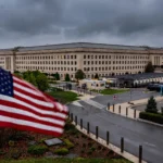 The Pentagon building with an American flag flying, where the decision was announced to execute Fort Hood shooter Nidal Hasan by firing squad