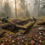 Archaeologists uncovering the stone foundations of a 1,800-year-old Roman temple to Mars beneath the forest floor in Germany's Taunus Mountains